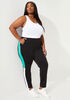 Colorblock Stretch Knit Pants, Mint Green image number 2