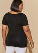 Square Neck Stretch Jersey Tee, Black image number 1