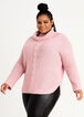 Cowl Neck Cable Knit Sweater, Foxglove image number 0