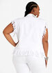 White Fringe Denim Moto Vest, White image number 1