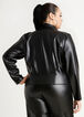 Faux Leather Crop Blazer, Black image number 1