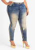 Distressed Painted Skinny Jeans, Vintage image number 0