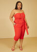 Strapless Belted Cropped Jumpsuit, Red image number 0