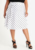 Dot Tie Waist Knit A Line Skirt, White Black image number 0