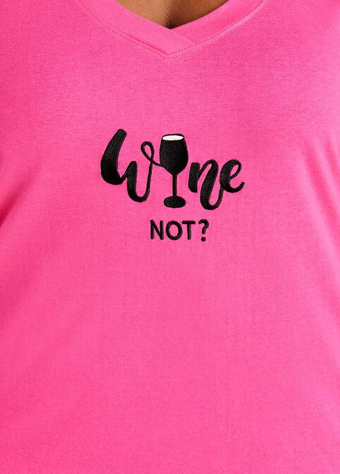 Rene Rofe Wine Not Sleepshirt, Fuchsia image number 1