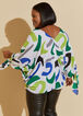 Knotted Abstract Print Crepe Blouse, Abundant Green image number 1