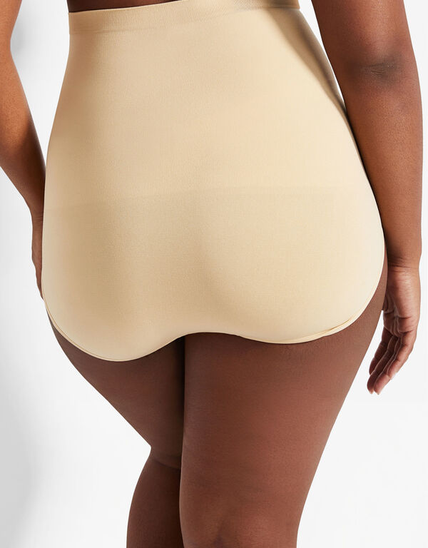 Seamless High Waist Shaping Brief, Nude image number 1