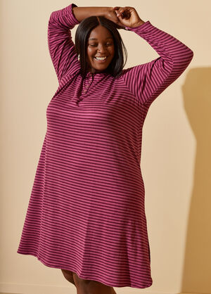 Striped Knit Sleepshirt, Very Berry image number 0