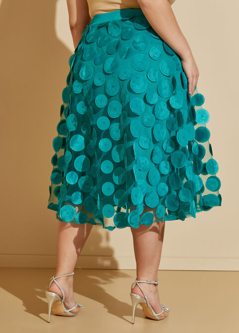 Appliqued Midi Skirt, Green image number 1