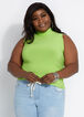 Plus Size Basic Stretch Knit Sleeveless Fitted Mock Neck Layer Tops image number 0