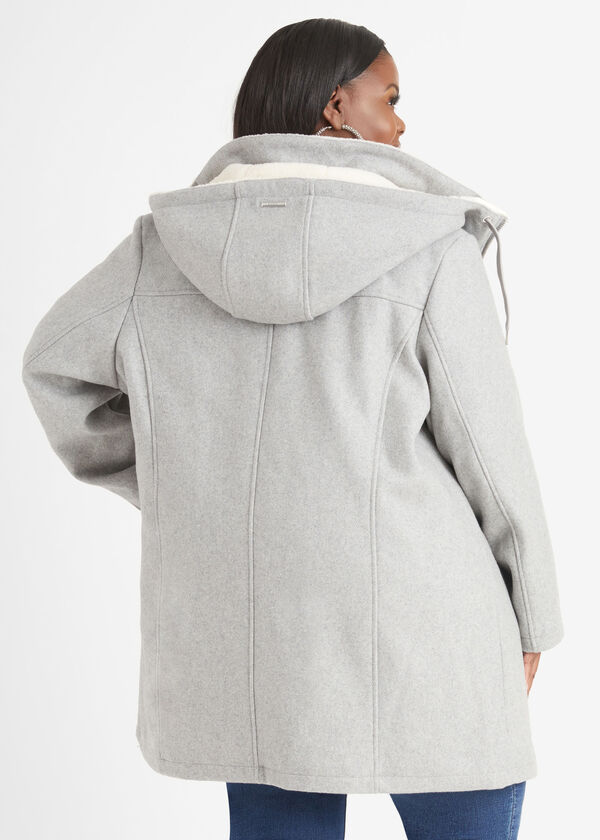 Vince Camuto Hooded Wool Blend Coat, Grey image number 1