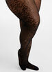 Floral Swirl Net Footed Tights, Black image number 0