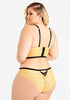 Cage Lace Longline Bra & Panty Set, Yellow image number 2