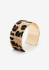 Leopard Print Faux Fur Cuff, Brown Animal image number 0