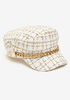 Boucle Tweed Cabbie Hat, Ivory image number 0
