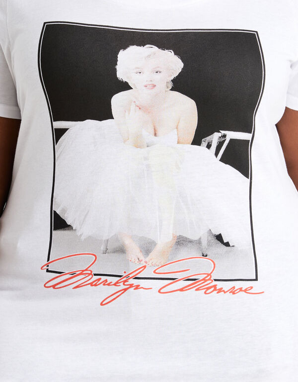 White Marilyn Monroe Graphic Tee, White image number 1