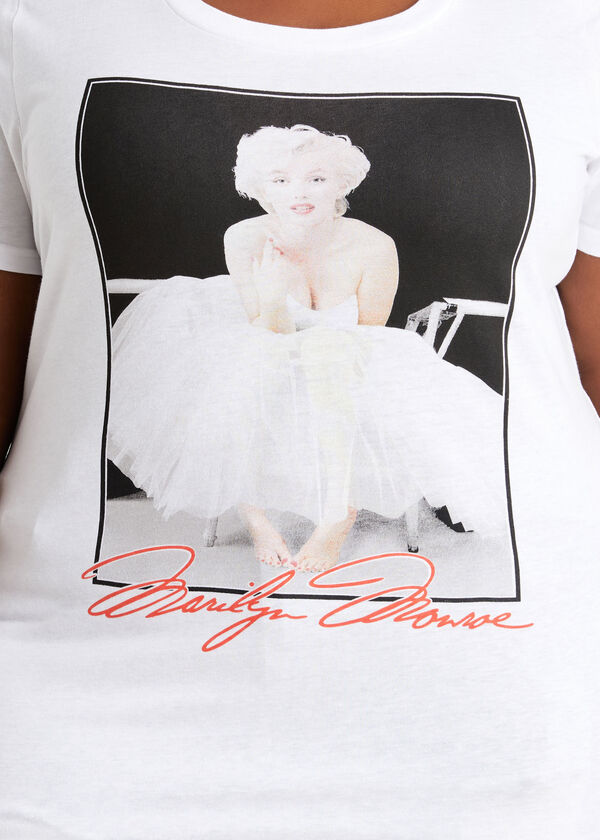 White Marilyn Monroe Graphic Tee, White image number 1