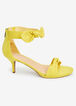 Bow Ankle Strap Wide Width Sandals, Yellow image number 1