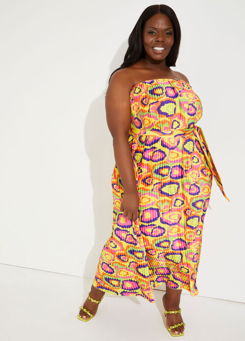 Strapless Printed Maxi Dress, Multi image number 2