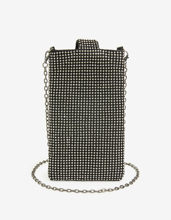 Crystal Embellished Phone Bag, Black image number 1
