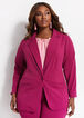 Crepe Roll Cuff One Button Blazer, Raspberry Radiance image number 2