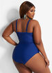 Nicole Miller Crossover One Piece, Navy image number 1