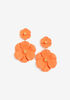Orange Flower Drop Earrings, Carrot Curl image number 0