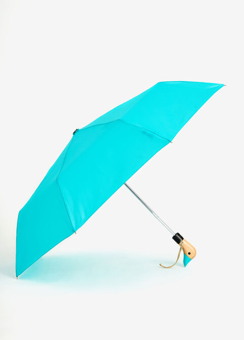 Totes Duck Handle Auto Umbrella, Teal image number 0