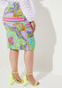 Scarf Print Stretch Crepe Skirt, Multi image number 1