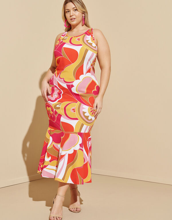 Floral Print Textured Maxi Dress, Multi image number 0