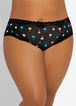 Micro & Lace Cheeky Brief Panty, Black image number 0