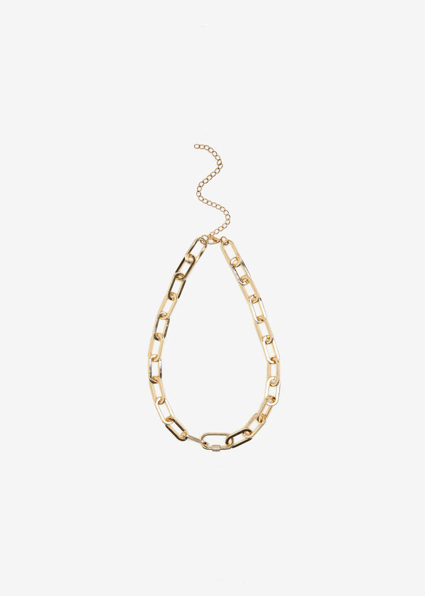 Crystal Pave Gold Tone Necklace, Gold image number 0
