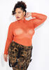 Plus Size top jersey knit knitted mesh plus size long sleeve top image number 0