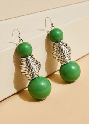 Bead And Wire Drop Earrings, Jelly Bean image number 0