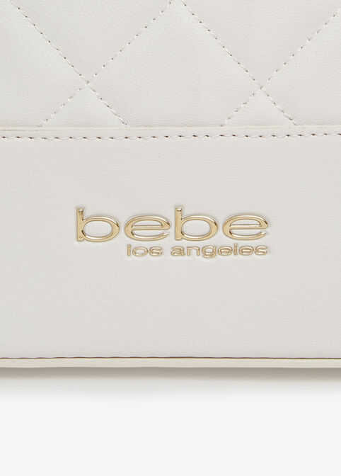 bebe Winnie Quilted Crossbody, White image number 1