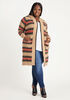 Hooded Striped Knit Cardigan, CORNSTALK image number 0