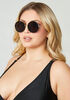 Round Frame Sunglasses, Black image number 0