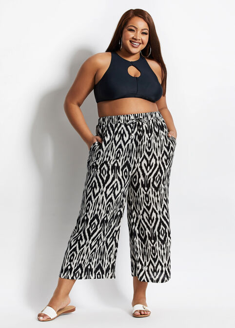 Abstract Wide Leg Pant, Black White image number 2