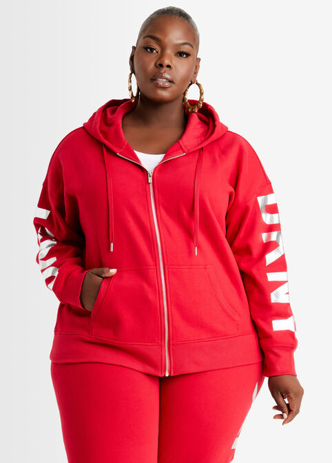 DKNY Sport Exploded Logo Hoodie, Red image number 0