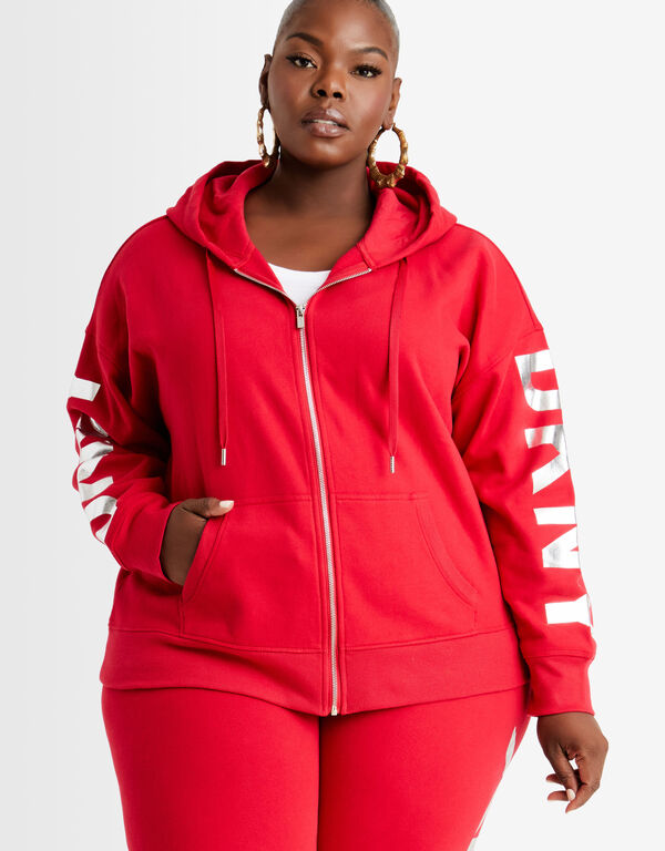 DKNY Sport Exploded Logo Hoodie, Red image number 0
