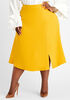 Front Slit Midi Skirt, Nugget Gold image number 0