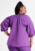 Cotton Smock Neck Puff Sleeve Top, Purple Magic image number 1