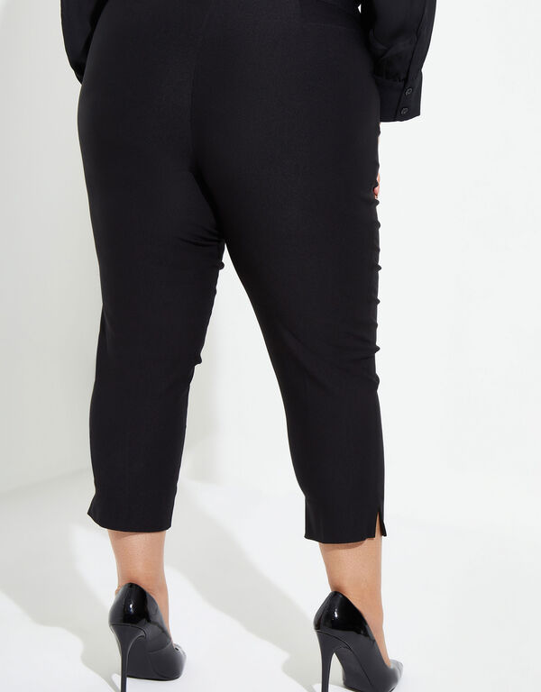 Stretch Woven Pull On Capris, Black image number 1