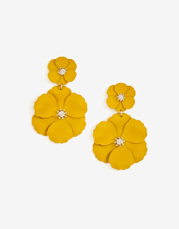 Flower Drop Earrings, Nugget Gold image number 0