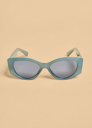Oval Framed Sunglasses, Blue image number 0