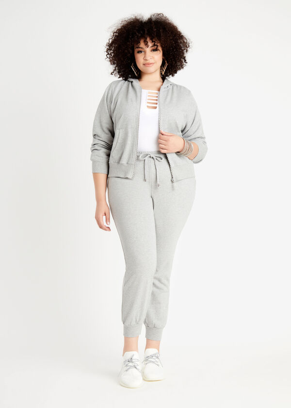 French Terry Athleisure Jogger, Heather Grey image number 2