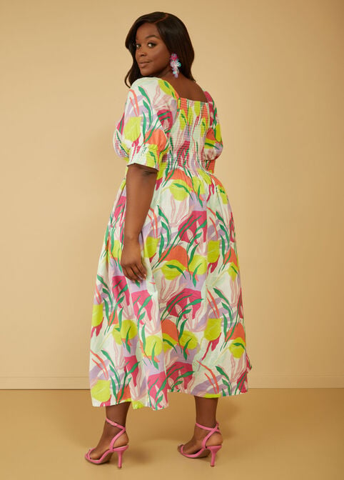 Floral Linen Blend Maxi Dress, Viola image number 1