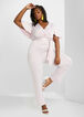 Pink Belted Satin Wrap Jumpsuit, Light Pink image number 0