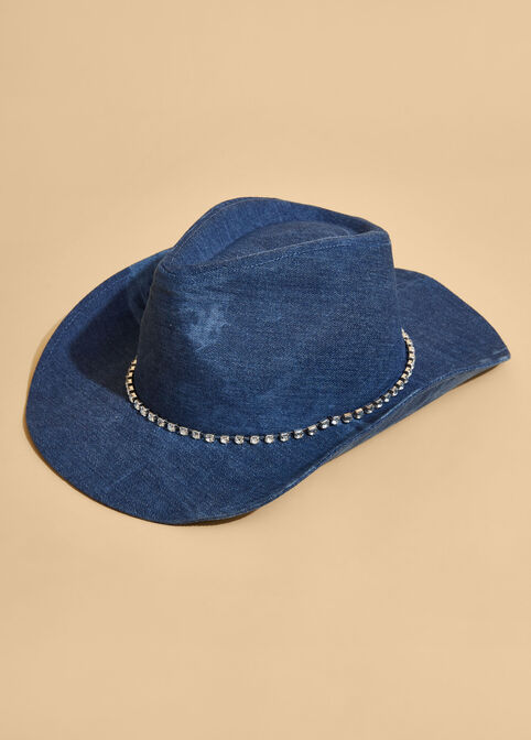 Whiskered Denim Cowboy Hat, Denim image number 2