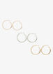 Gold Silver & Rosegold Pave Hoops, Multi image number 1